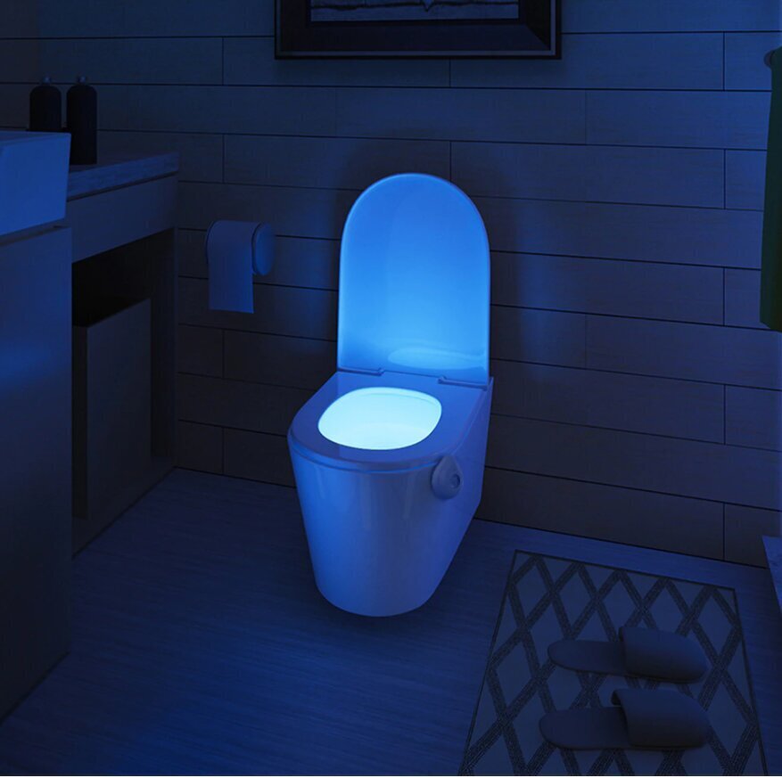 Ūdensizturīgs tualetes gaismeklis ar kustības sensoru, 8 krāsās cena un informācija | Vannas istabas aksesuāri | 220.lv