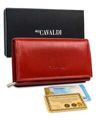 Кошелек женский кожаный CAVALDI, красный цена и информация | Женские кошельки, держатели для карточек | 220.lv