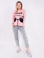 Женская пижама с длинными штанами YOCLUB (Розовая, серая) цена и информация | Женские пижамы, ночнушки | 220.lv
