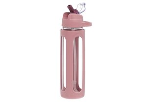 Stikla pudele ar salmiņu Atom, 600 ml, rozā cena un informācija | Ūdens pudeles | 220.lv