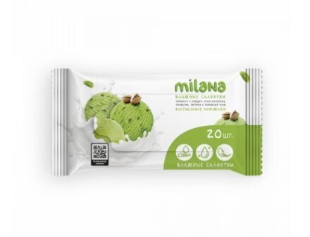 Antibakteriālas mitrās salvetes Milana pistāciju saldējums (20 gab.) cena un informācija | Pirmā palīdzība | 220.lv