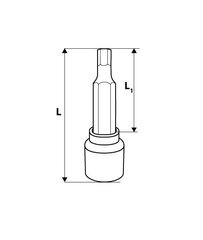 Головки сменные с насадкой Torx 1/2, T30 x 55 мм цена и информация | Механические инструменты | 220.lv