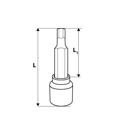 Patrona torx 1/2 '' TX30, 100 mm cena un informācija | Rokas instrumenti | 220.lv