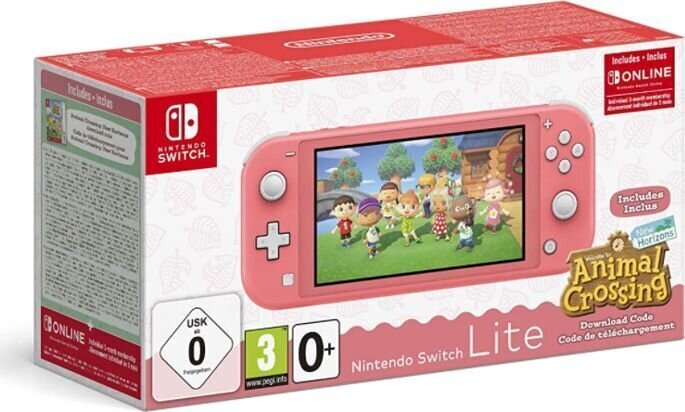 Nintendo Switch Lite (Coral) Animal Crossing cena un informācija | Spēļu konsoles | 220.lv