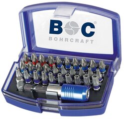 Bohrcraft sprauslu komplekts 1/4 "ar turētāju, 32 gab. cena un informācija | Rokas instrumenti | 220.lv