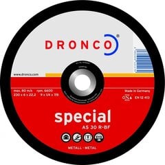 Шлифовальный диск DRONCO AS30R T27 (180 x 6,0 x 22,23) цена и информация | Шлифовальные машины | 220.lv