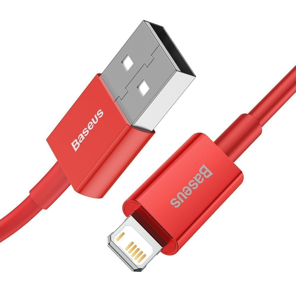 Kabelis Baseus Superior USB - Lightning, 2,4 A 1 m, sarkans (CALYS-A09) cena un informācija | Savienotājkabeļi | 220.lv