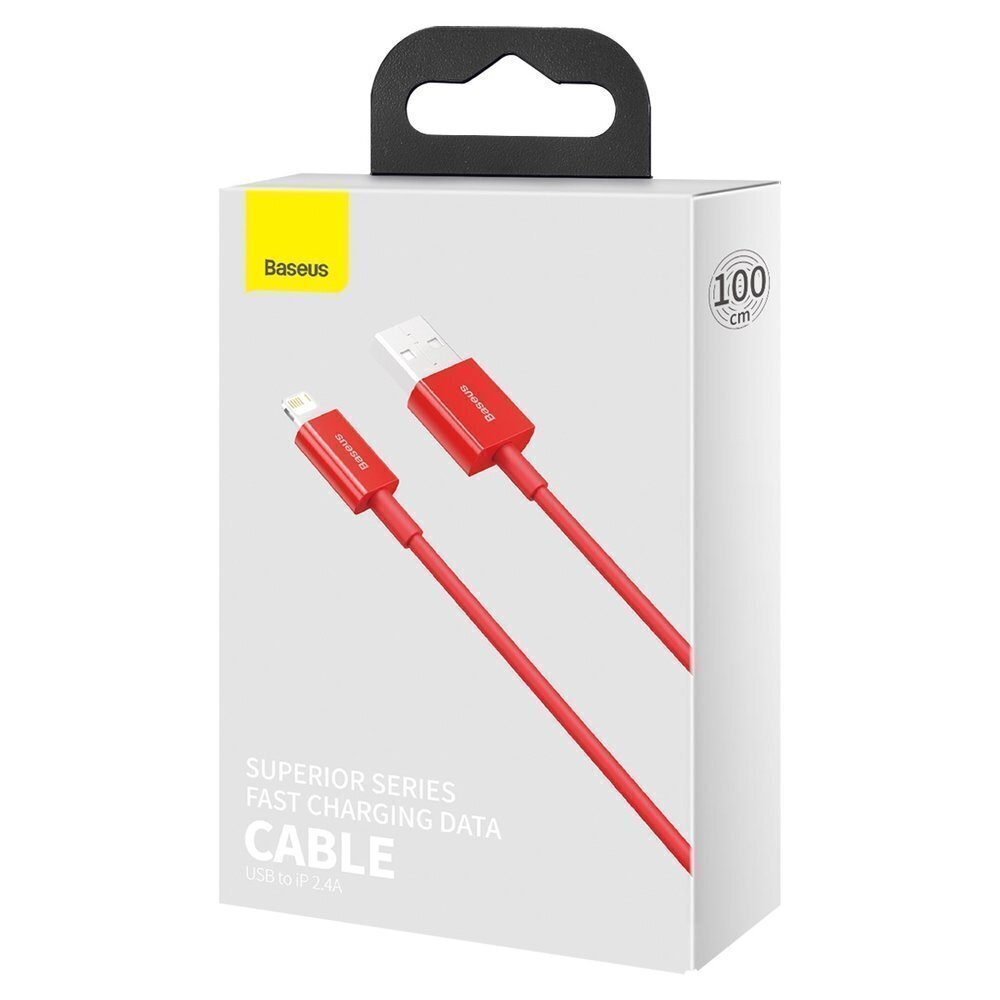 Kabelis Baseus Superior USB - Lightning, 2,4 A 1 m, sarkans (CALYS-A09) cena un informācija | Savienotājkabeļi | 220.lv