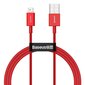 Kabelis Baseus Superior USB - Lightning, 2,4 A 1 m, sarkans (CALYS-A09) цена и информация | Savienotājkabeļi | 220.lv