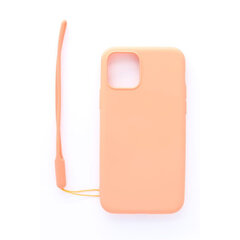 Aizmugurējais vāciņš Evelatus    Apple    iPhone 11 Soft Touch Silicone Case with Strap    Pink cena un informācija | Telefonu vāciņi, maciņi | 220.lv