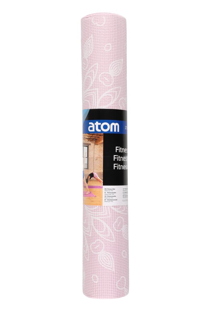 Vingrošanas paklājiņš Atom Mandala 173x61x0,4 cm, violets cena un informācija | Vingrošanas paklāji | 220.lv
