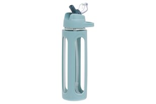 Стеклянная бутылка с трубочкой Atom, 600 мл, зеленая цена и информация | Бутылки для воды | 220.lv