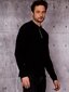 Vīriešu krekls ar apkakli un dekoratīvu rāvējslēdzēju, melns Black S цена и информация | Vīriešu džemperi | 220.lv