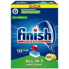 Finish trauku mazgājamās mašīnas tabletes Powerball All In 1, 120 gab. cena un informācija | Trauku mazgāšanas līdzekļi | 220.lv