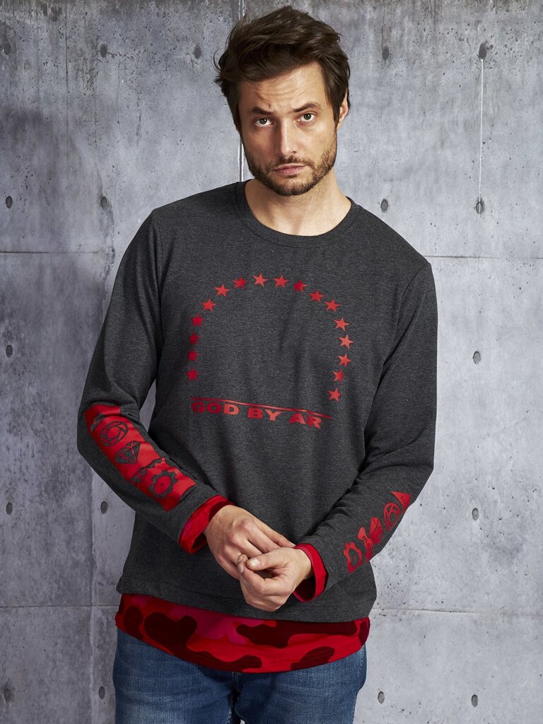 Vīriešu džemperis, sarkans цена и информация | Vīriešu T-krekli | 220.lv