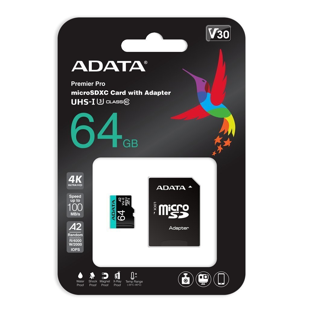 ADATA AUSDX64GUI3V30SA2-RA1 цена и информация | Atmiņas kartes mobilajiem telefoniem | 220.lv