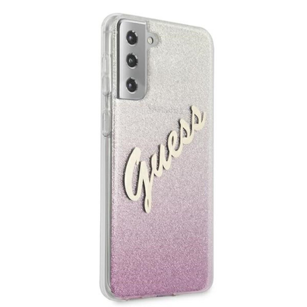 Guess vāciņš, piemērots Samsung S21 Plus, Glitter Vintage Logo cena un informācija | Telefonu vāciņi, maciņi | 220.lv