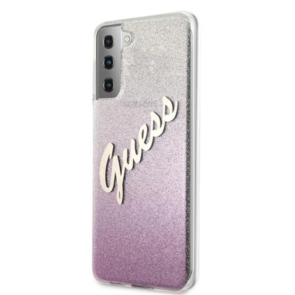 Guess vāciņš, piemērots Samsung S21 Plus, Glitter Vintage Logo cena un informācija | Telefonu vāciņi, maciņi | 220.lv