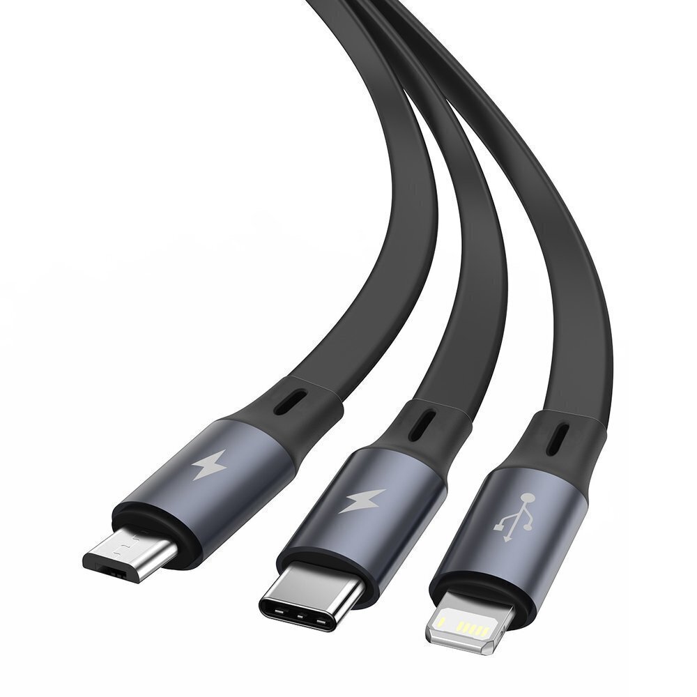 CABLE USB TO 3IN1 1.2M/BLACK CAMLT-MJ01 BASEUS cena un informācija | Savienotājkabeļi | 220.lv