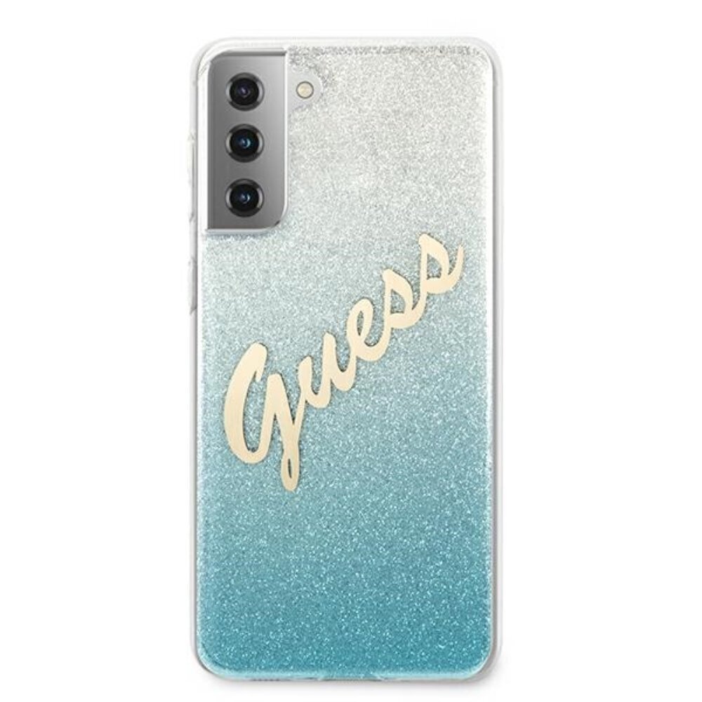 Guess vāciņš, piemērots Samsung S21 Ultra, Glitter Vintage Logo cena un informācija | Telefonu vāciņi, maciņi | 220.lv