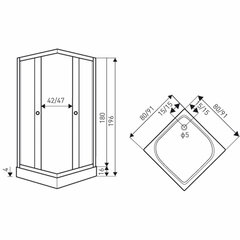 Dušas kabīne Kerra Olga SQ 90 Solo cena un informācija | Dušas kabīnes | 220.lv