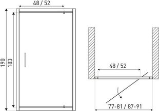 Дверцы для душевой кабины Kerra Tomar DR 90 цена и информация | Душевые двери и стены | 220.lv