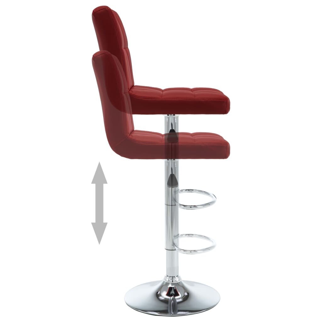 vidaXL bāra krēsli, 2 gab., vīnsarkana mākslīgā āda cena un informācija | Virtuves un ēdamistabas krēsli | 220.lv