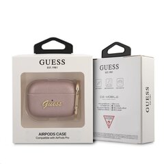 GUAPSASMP Guess Saffiano PC/PU Metal Logo maciņš Airpods Pro rozā cena un informācija | Smart ierīces un piederumi | 220.lv