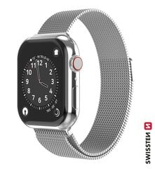 Металлический ремешок Swissten для Apple Watch 1/2/3/4/5/6 / SE / 42 мм / 44 мм / серебряный цена и информация | Аксессуары для смарт-часов и браслетов | 220.lv