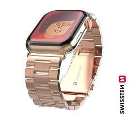 Металлический ремешок Swissten для Apple Watch 1/2/3/4/5/6 / SE / 42 мм / 44 мм / золотой цена и информация | Аксессуары для смарт-часов и браслетов | 220.lv