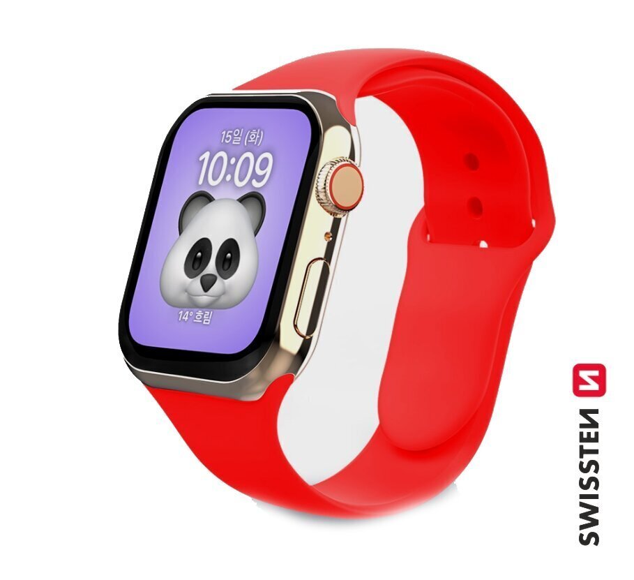 Swissten Silicone Band Red cena un informācija | Viedpulksteņu un viedo aproču aksesuāri | 220.lv