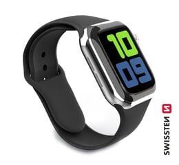 Cиликоновый ремешок Swissten для Apple Watch 1/2/3/4/5/6 / SE / 38 мм / 40 мм / черный цена и информация | Аксессуары для смарт-часов и браслетов | 220.lv