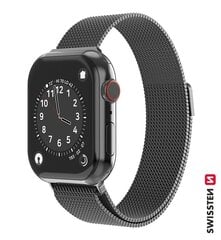 Металлический ремешок Swissten для Apple Watch 1/2/3/4/5/6 / SE / 42 мм / 44 мм / черный цена и информация | Аксессуары для смарт-часов и браслетов | 220.lv