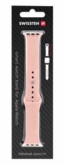 Cиликоновый ремешок Swissten для Apple Watch 1/2/3/4/5/6 / SE / 42 мм / 44 мм / розовый цена и информация | Аксессуары для смарт-часов и браслетов | 220.lv