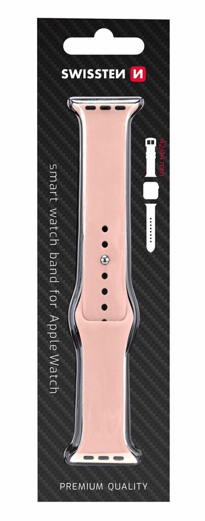 Swissten Silicone Band Pink cena un informācija | Viedpulksteņu un viedo aproču aksesuāri | 220.lv