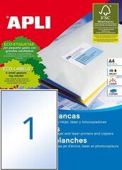 Caurspīdīgas etiķešu uzlīmes APLI 210x297 mm, A4, lapā 1 uzlīme, 20 lapas. цена и информация | Канцелярия | 220.lv