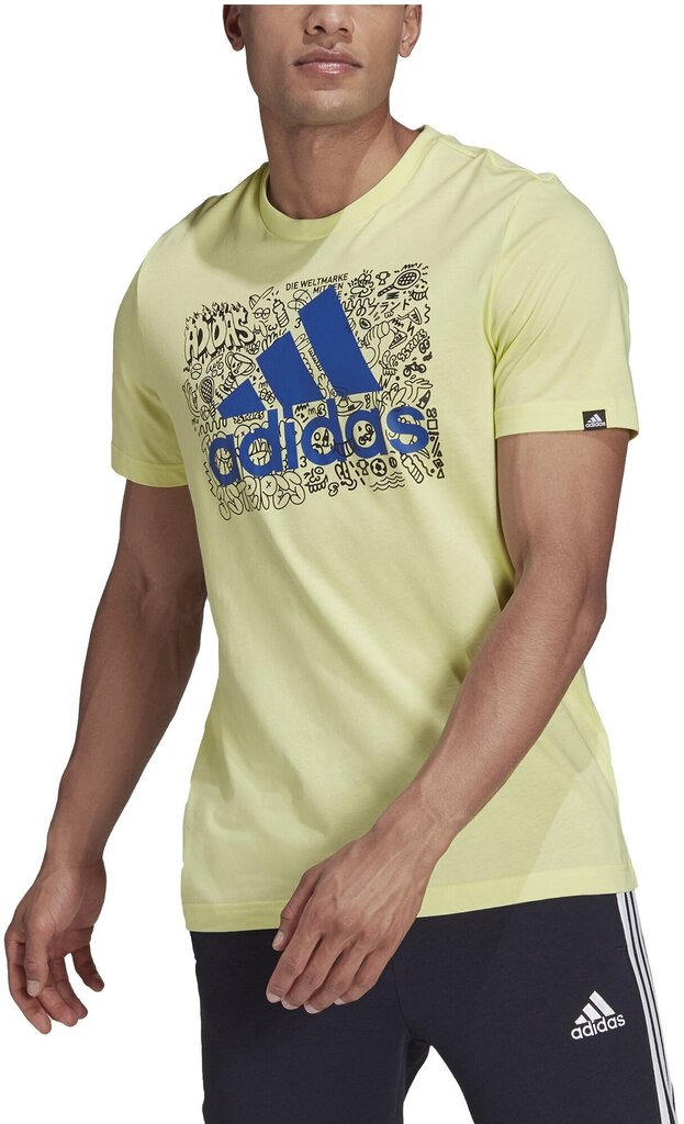 Adidas T-Krekli M Ddlbmb L T Yellow GS6286/L cena un informācija | Vīriešu T-krekli | 220.lv