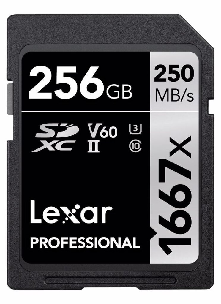 Lexar Pro 1667X SDXC UHS-II U3 (V60) R250/W120 256GB цена и информация | Atmiņas kartes fotokamerām | 220.lv