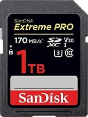 Sandisk Extreme Pro SDXC 1TB цена и информация | Карты памяти для фотоаппаратов | 220.lv