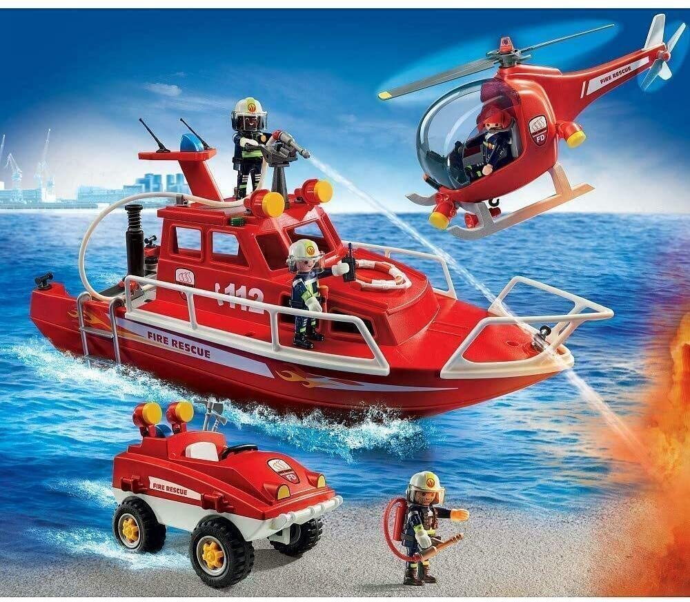 95037 PLAYMOBIL® City Action Ugunsdzēsēju komandas komplekts ar zemūdeni cena un informācija | Konstruktori | 220.lv