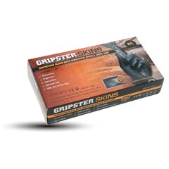 Перчатки противоскользящие Gripster, черные, 50 шт. в коробке, размер XL цена и информация | Рабочие перчатки | 220.lv