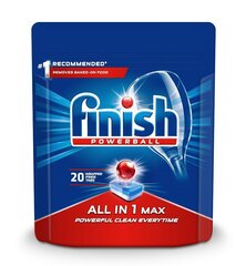 Finish trauku mazgājamās mašīnas tabletes Powerball All in 1 Max, 20 gab. cena un informācija | Trauku mazgāšanas līdzekļi | 220.lv
