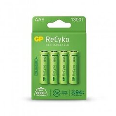 Аккумуляторные батареи GP ReCyko NiMH AA 1300мАч EB4 цена и информация | Батарейки | 220.lv