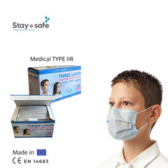 Одноразовые медицинские маски для лица TYPE IIR 3-х слойные детские (50 шт.) цена и информация | Первая помощь | 220.lv