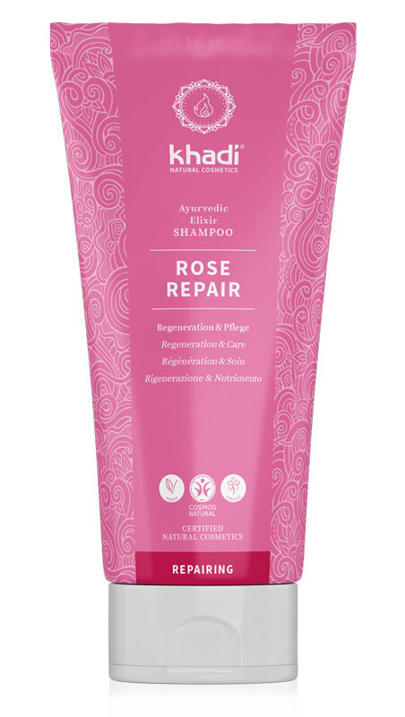 Ājurvēdas atjaunojošs šampūns Rose Repair Elixir Khadi 200 ml cena un informācija | Šampūni | 220.lv