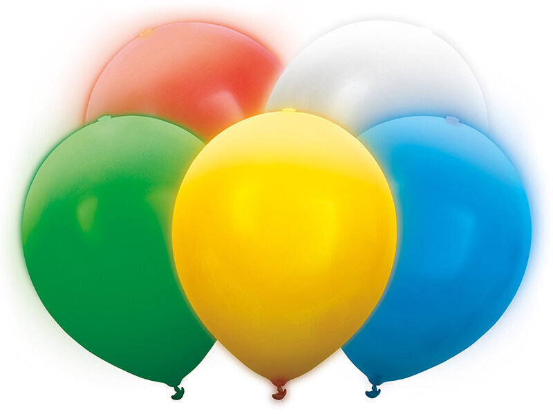 LED baloni, dažādu krāsu, 30 cm, 5 gab. cena un informācija | Baloni | 220.lv