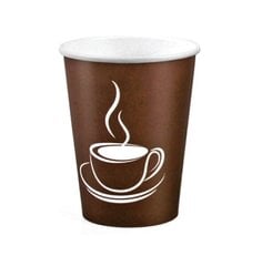 Papīra glāzes Cup Brown, 240 ml, 50 gab. cena un informācija | Vienreizējie trauki | 220.lv