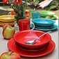 Keramikas šķīvju komplekts Rainbow, 18 gab cena un informācija | Trauki, šķīvji, pusdienu servīzes | 220.lv