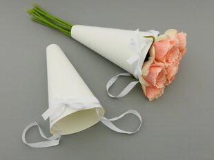 Papīra iepakojums ziediem, balts, 27 x 13 cm cena un informācija | Materiāli floristikai | 220.lv