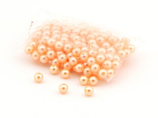 Pērles, gaiši oranžas, 50 g, 8 mm cena un informācija | Materiāli floristikai | 220.lv